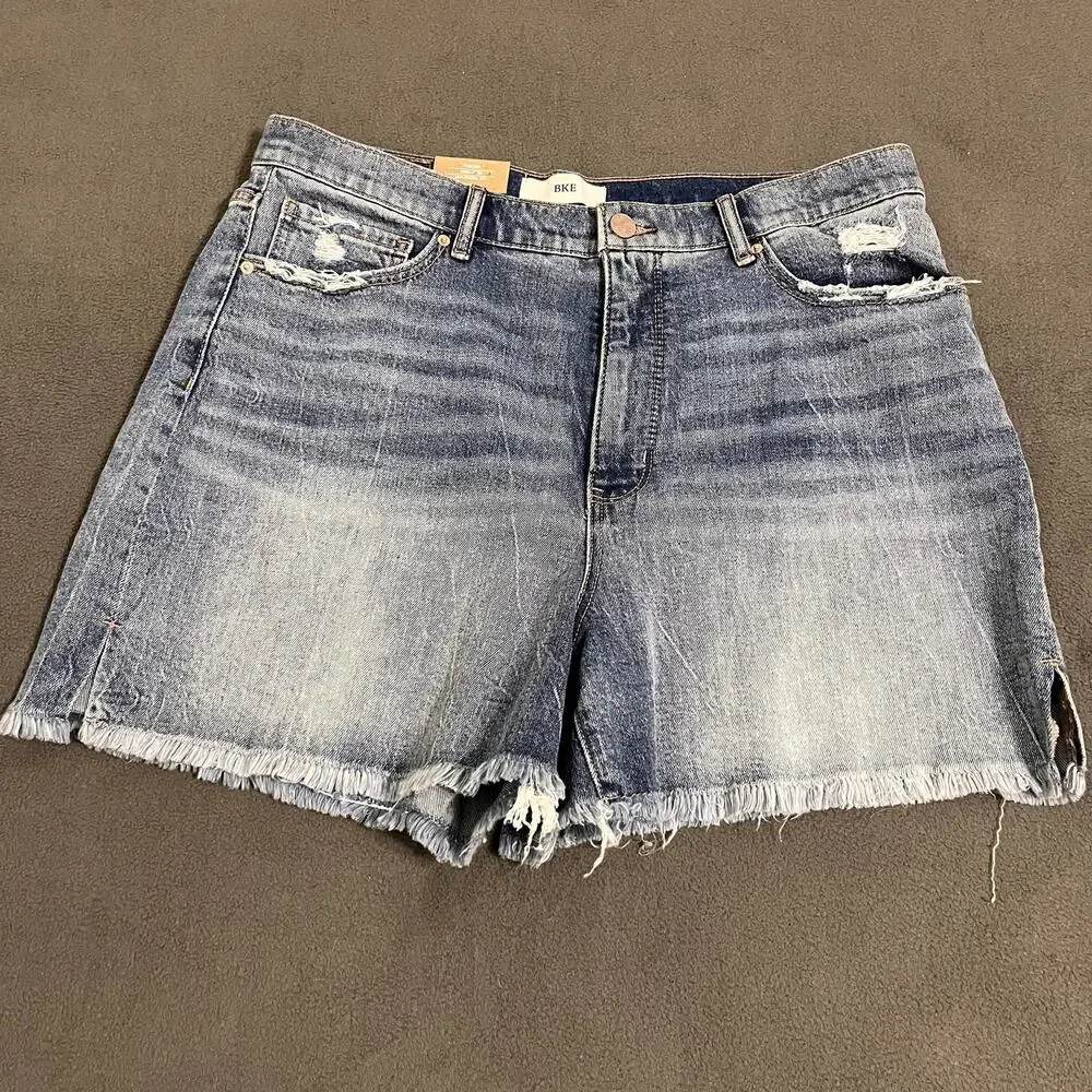 BKE Denim Parker High Rise Shorts Size 31 Jean Distressed Raw Hem Cowgirl NWT